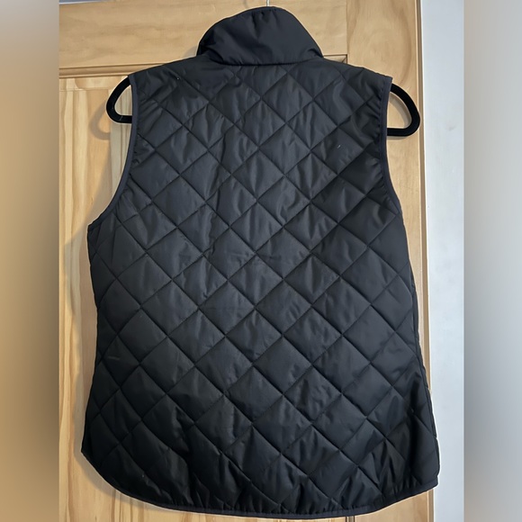Women’s Black Quilted Vest, Black with Gold Hardware, Size Medium - Picture 3 of 3